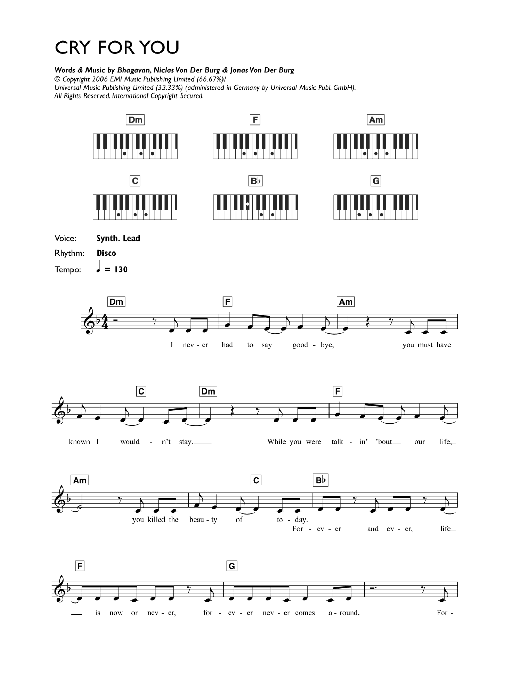 Download September Cry For You Sheet Music