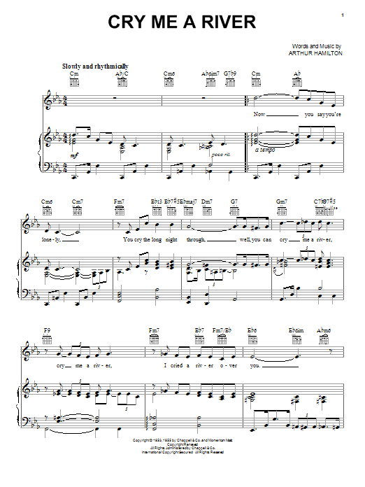 Download Diana Krall Cry Me A River Sheet Music