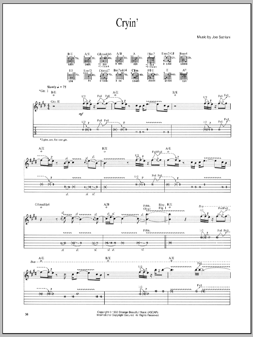 Download Joe Satriani Cryin' Sheet Music