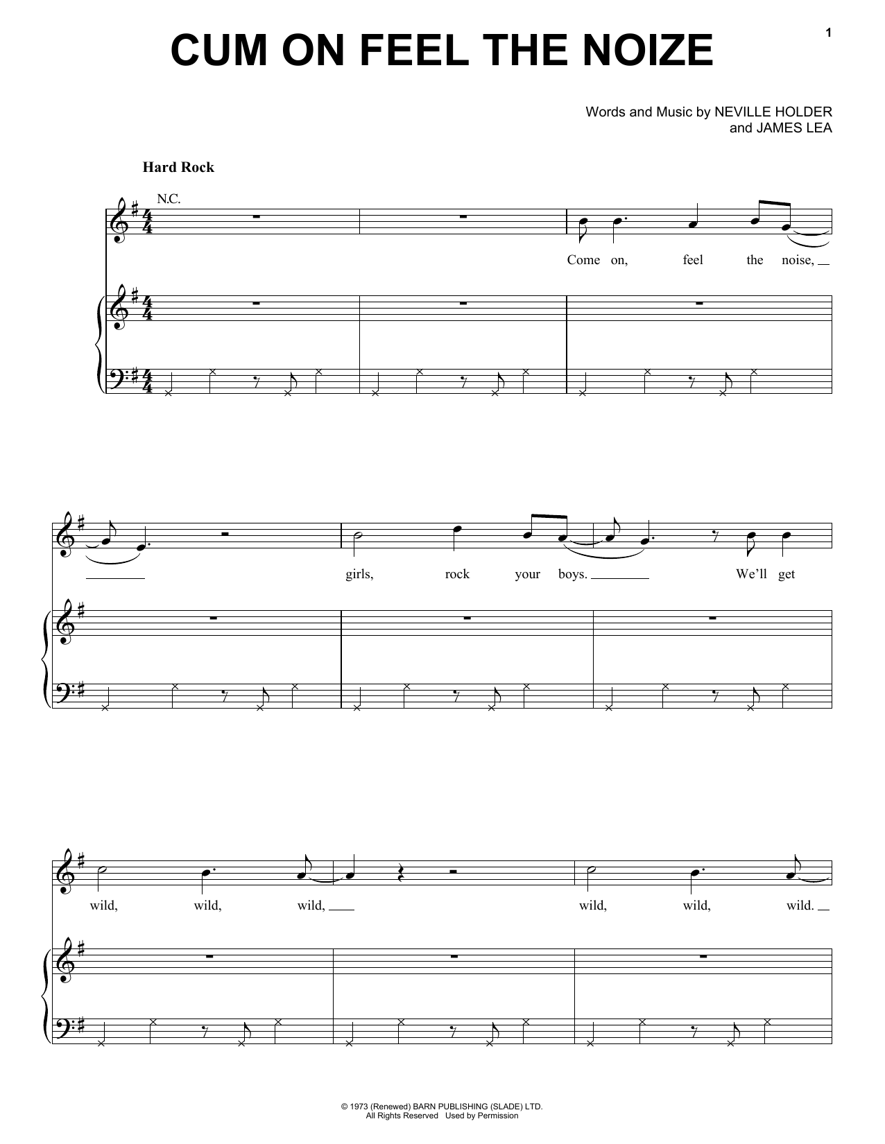Download Quiet Riot Cum On Feel The Noize Sheet Music