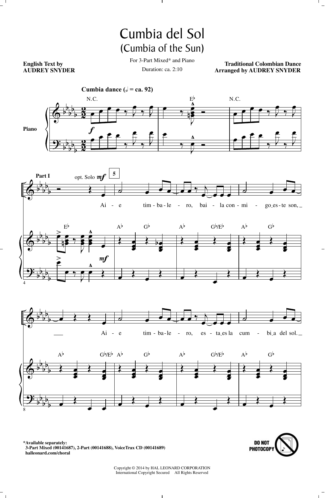 Download Audrey Snyder Cumbia Del Sol (Cumbia Of The Sun) Sheet Music