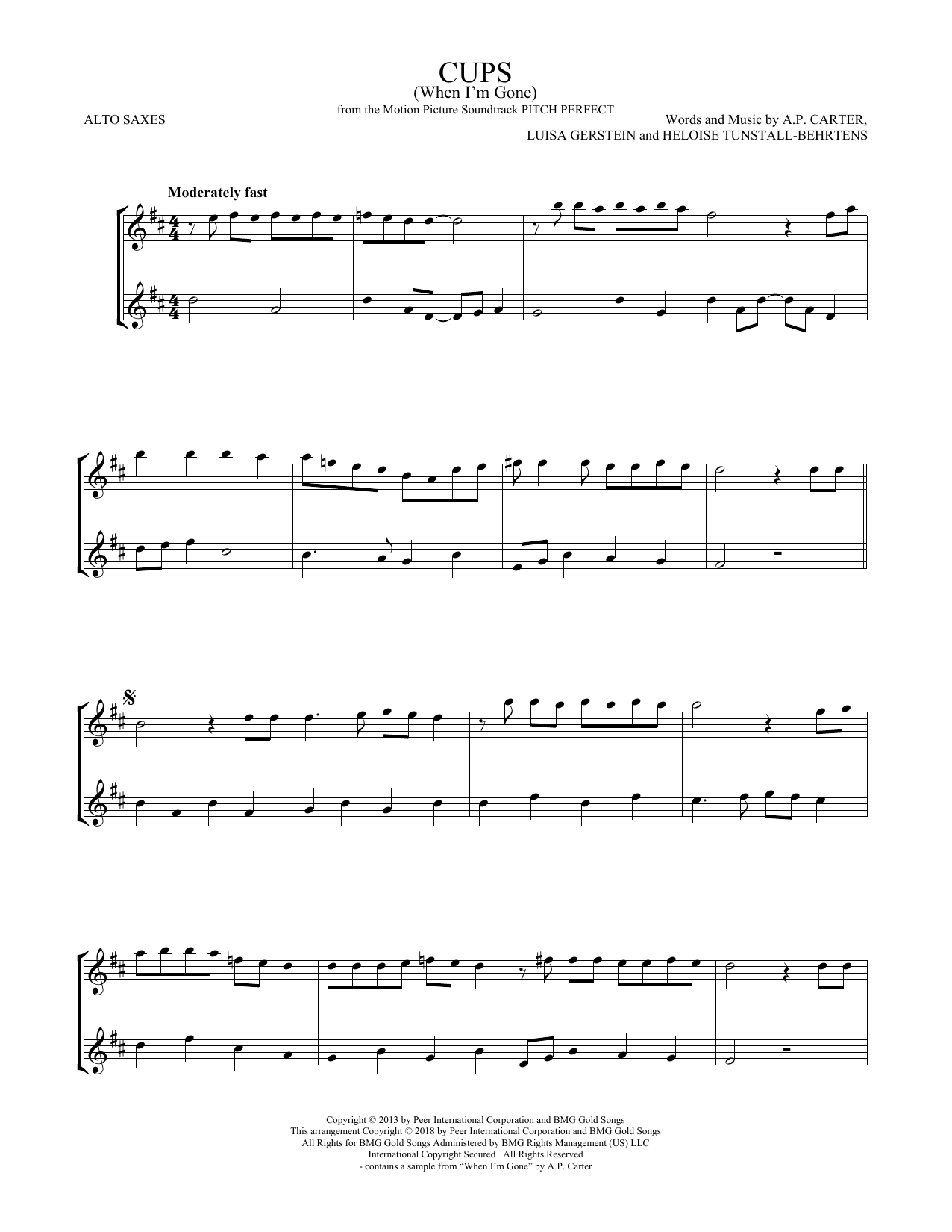 Download Anna Kendrick Cups (When I'm Gone) (from Pitch Perfec Sheet Music