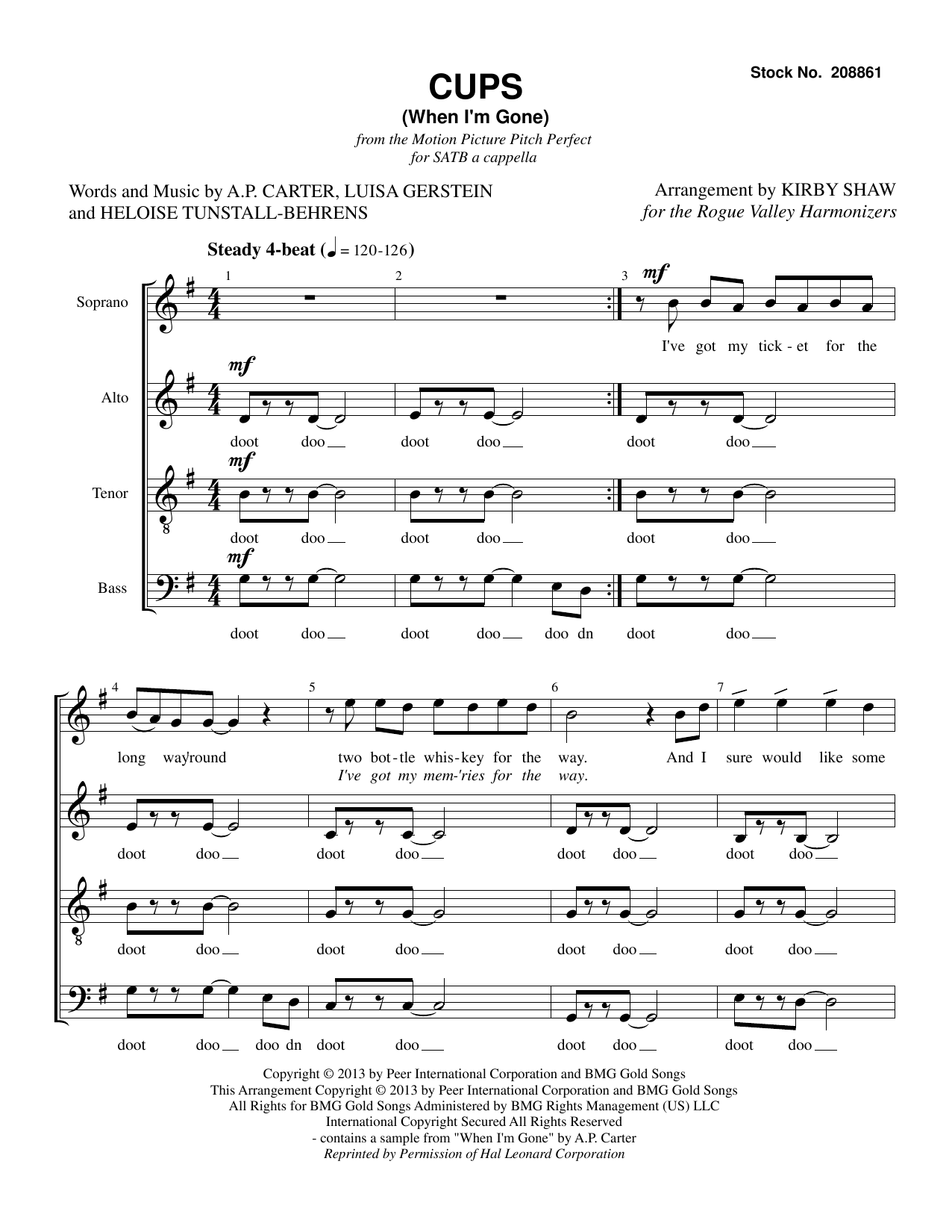 Download Anna Kendrick Cups (When I'm Gone) (from Pitch Perfec Sheet Music