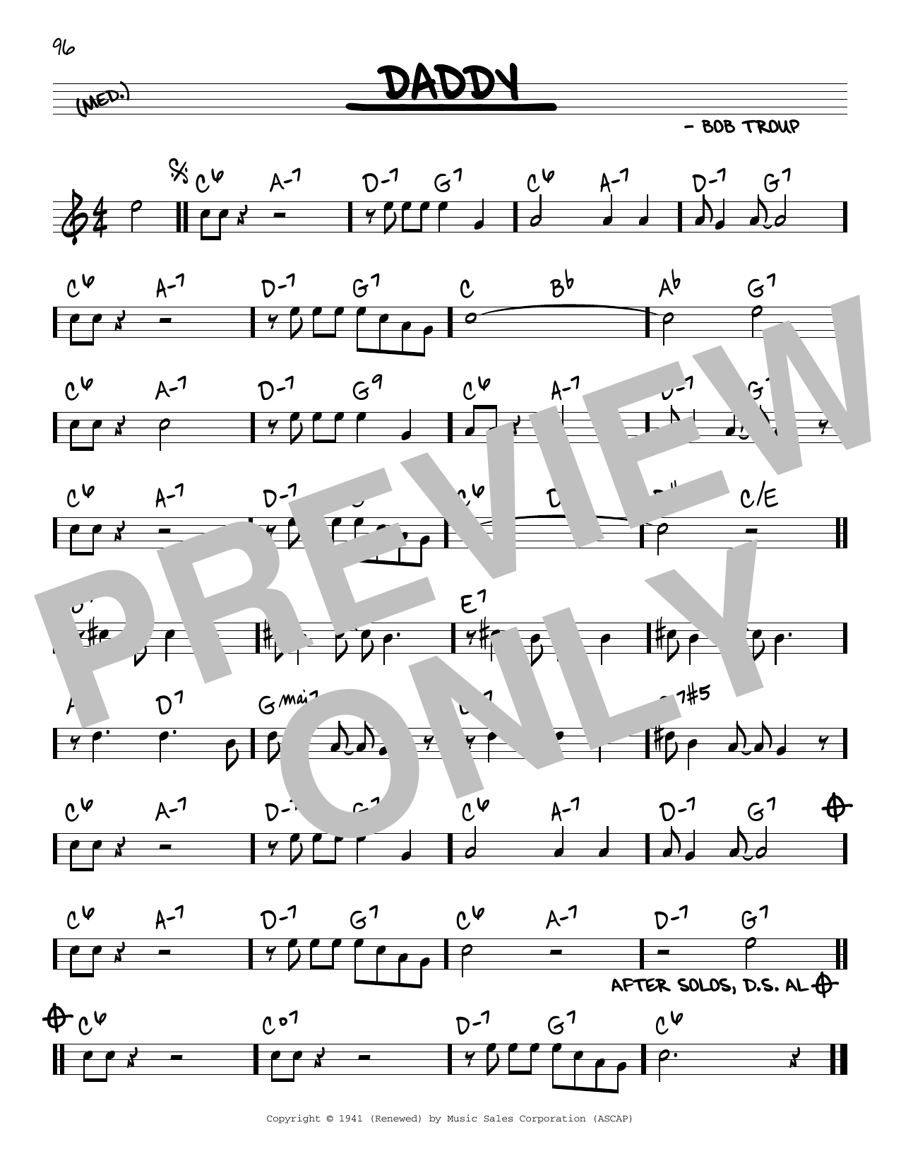 Download Bobby Troup Daddy Sheet Music