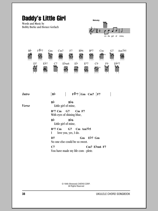 Download The Mills Brothers Daddy's Little Girl Sheet Music