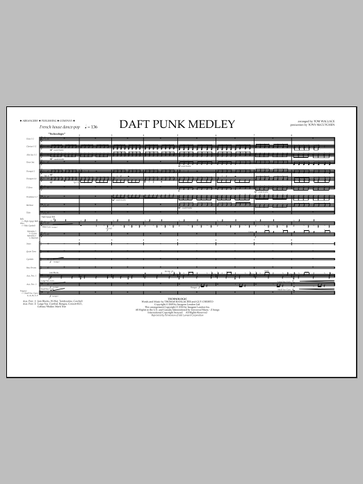 Download Tom Wallace Daft Punk Medley - Full Score Sheet Music