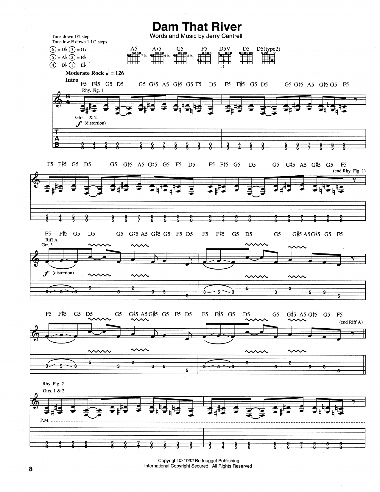 Download Alice In Chains Dam That River Sheet Music