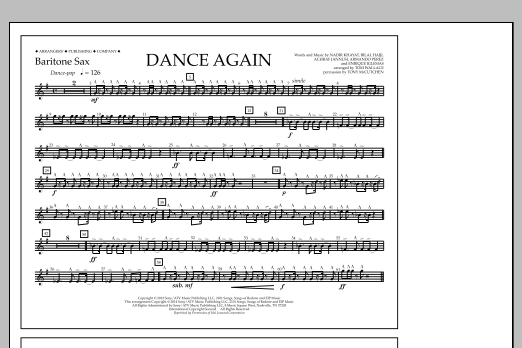 Download Tom Wallace Dance Again - Baritone Sax Sheet Music