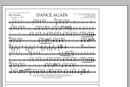 Download Tom Wallace Dance Again - Bass Drums Sheet Music