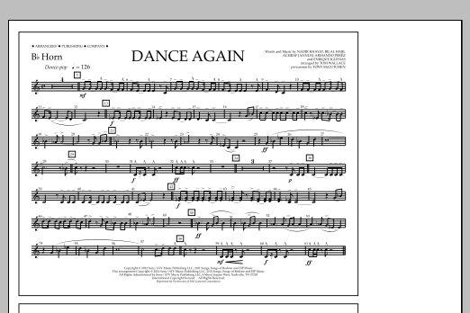 Download Tom Wallace Dance Again - Bb Horn Sheet Music