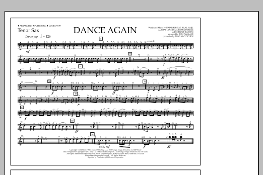 Download Tom Wallace Dance Again - Tenor Sax Sheet Music