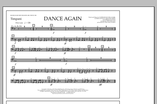 Download Tom Wallace Dance Again - Timpani Sheet Music