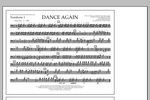 Download Tom Wallace Dance Again - Trombone 1 Sheet Music