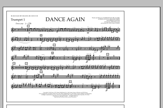 Download Tom Wallace Dance Again - Trumpet 1 Sheet Music