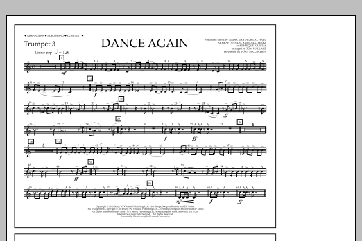 Download Tom Wallace Dance Again - Trumpet 3 Sheet Music
