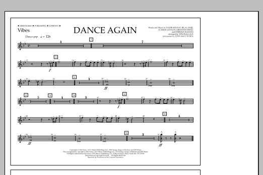 Download Tom Wallace Dance Again - Vibes Sheet Music