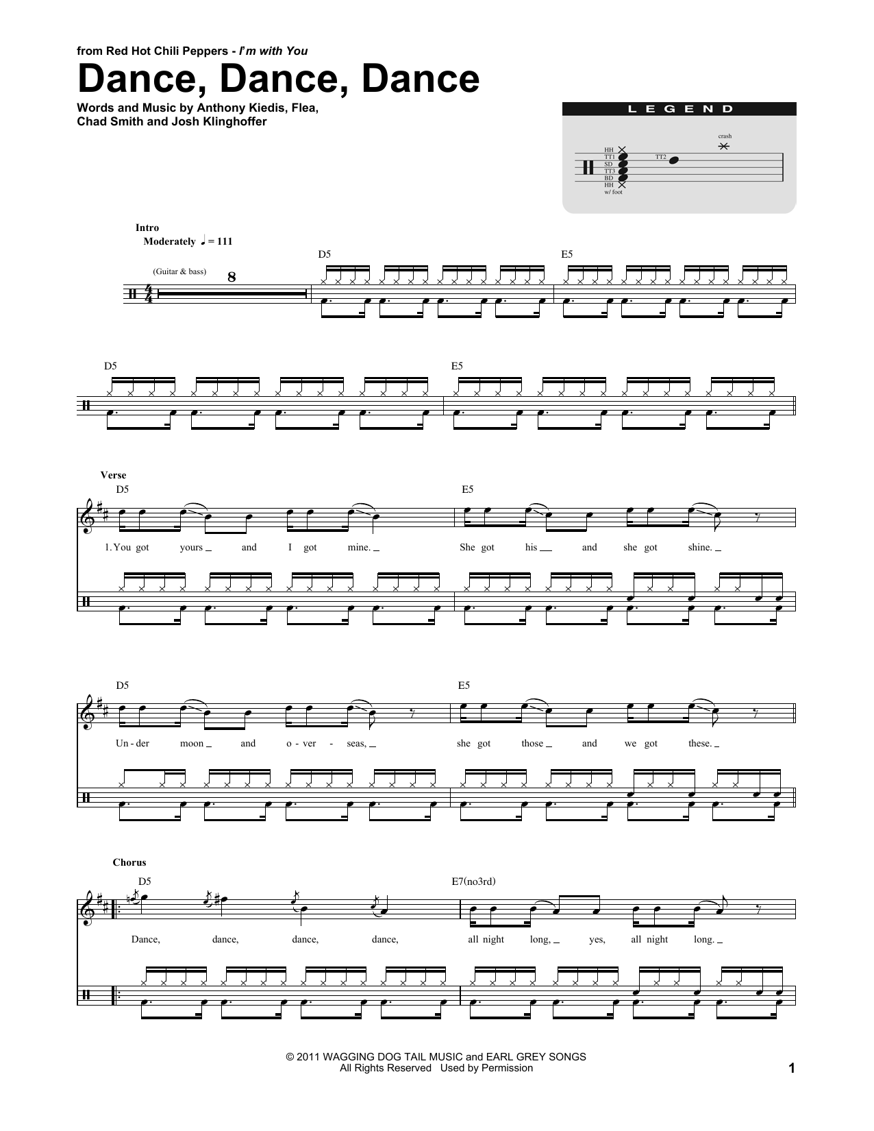 Download Red Hot Chili Peppers Dance, Dance, Dance Sheet Music