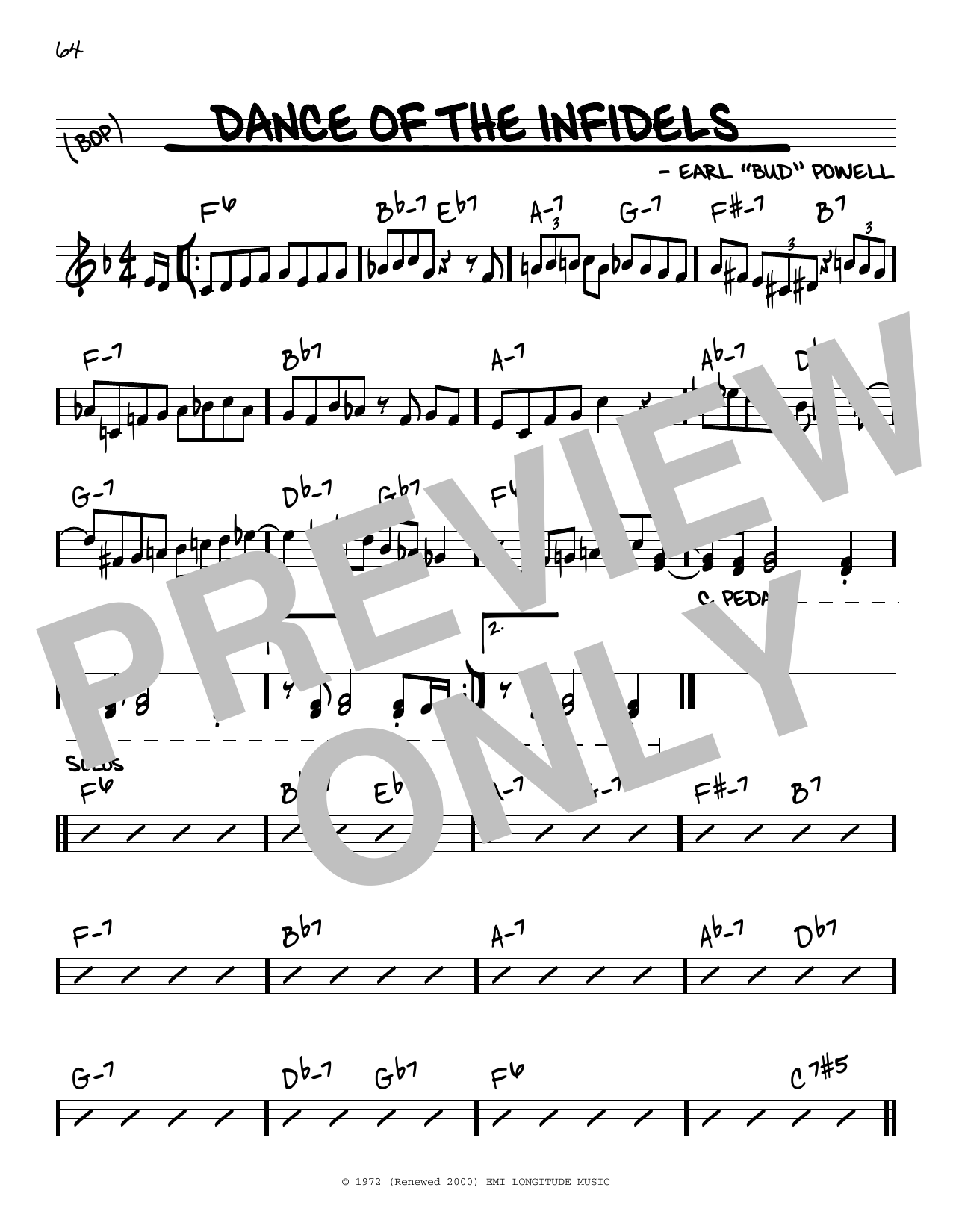 Download Bud Powell Dance Of The Infidels Sheet Music