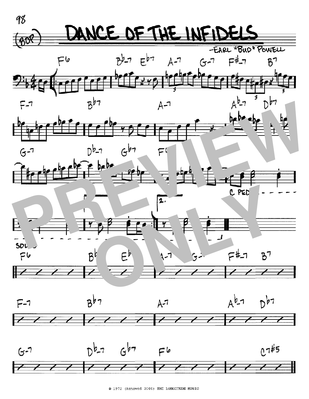 Download Bud Powell Dance Of The Infidels Sheet Music