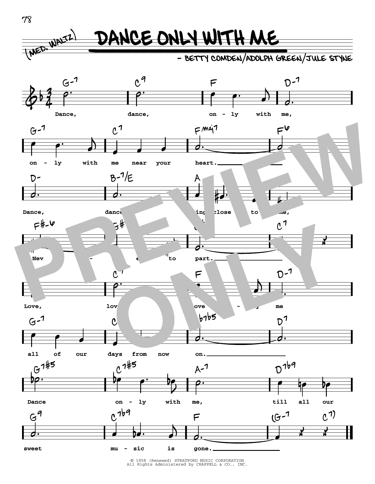 Download Perry Como Dance Only With Me (High Voice) Sheet Music