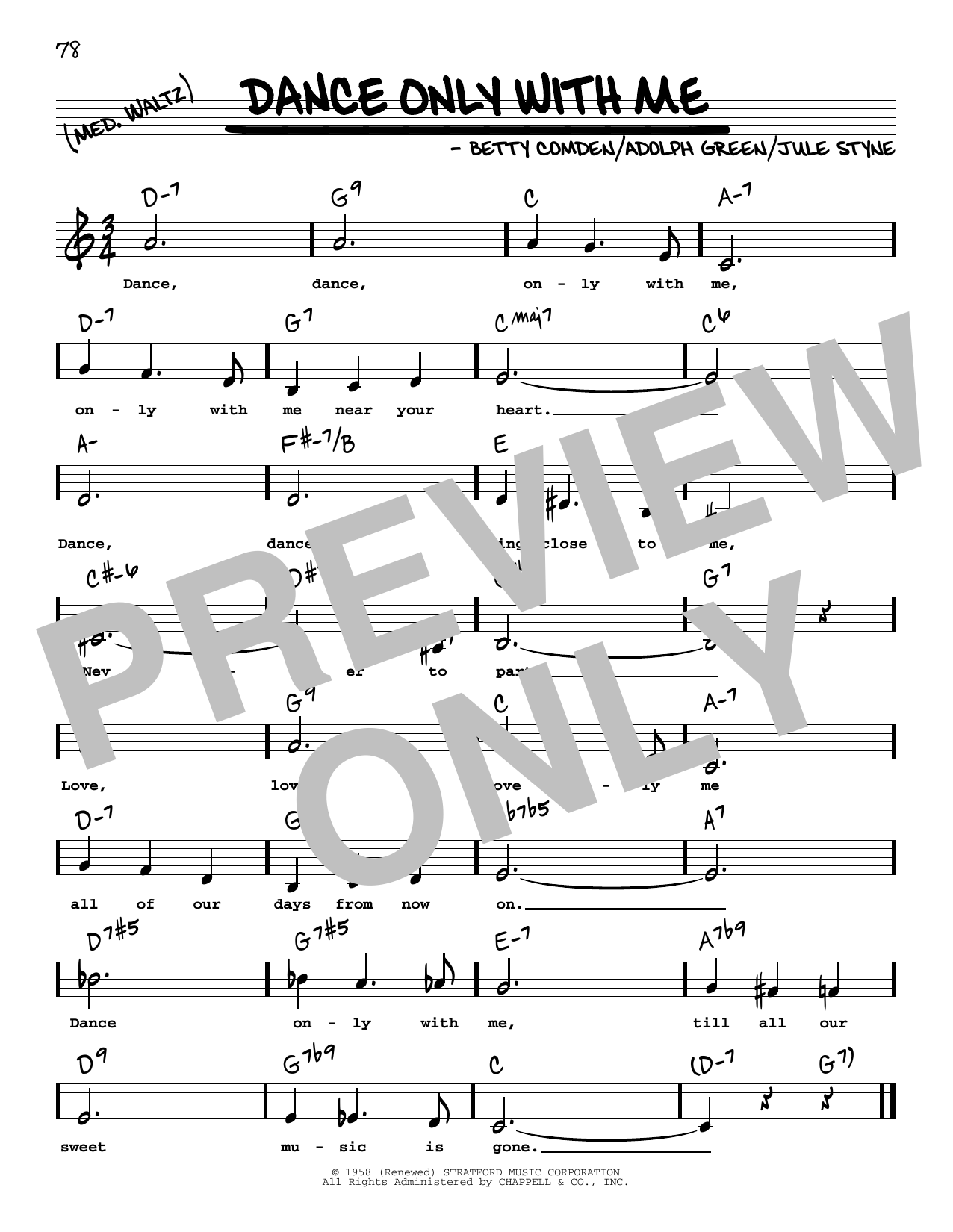 Download Perry Como Dance Only With Me (Low Voice) Sheet Music