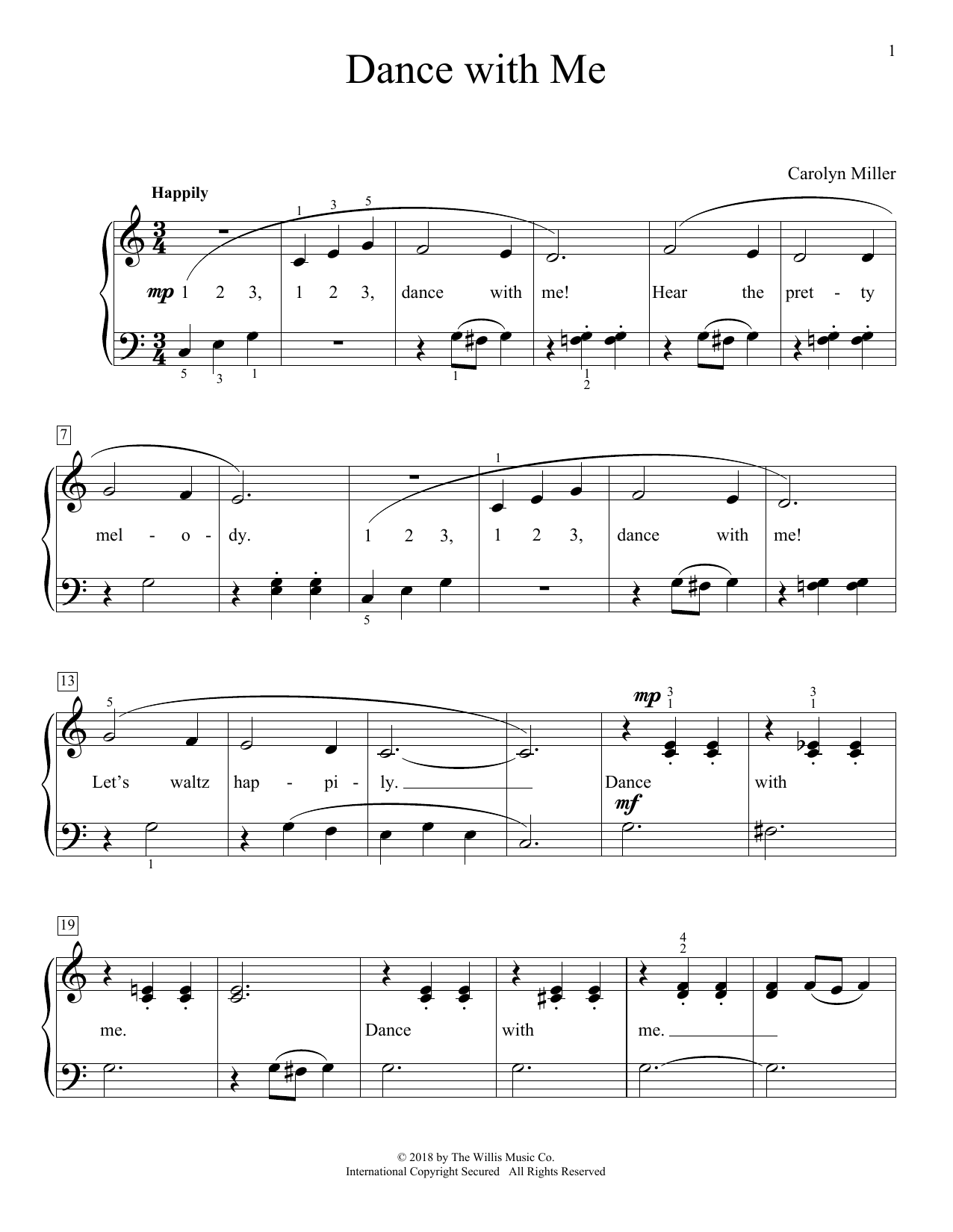 Download Carolyn Miller Dance With Me Sheet Music