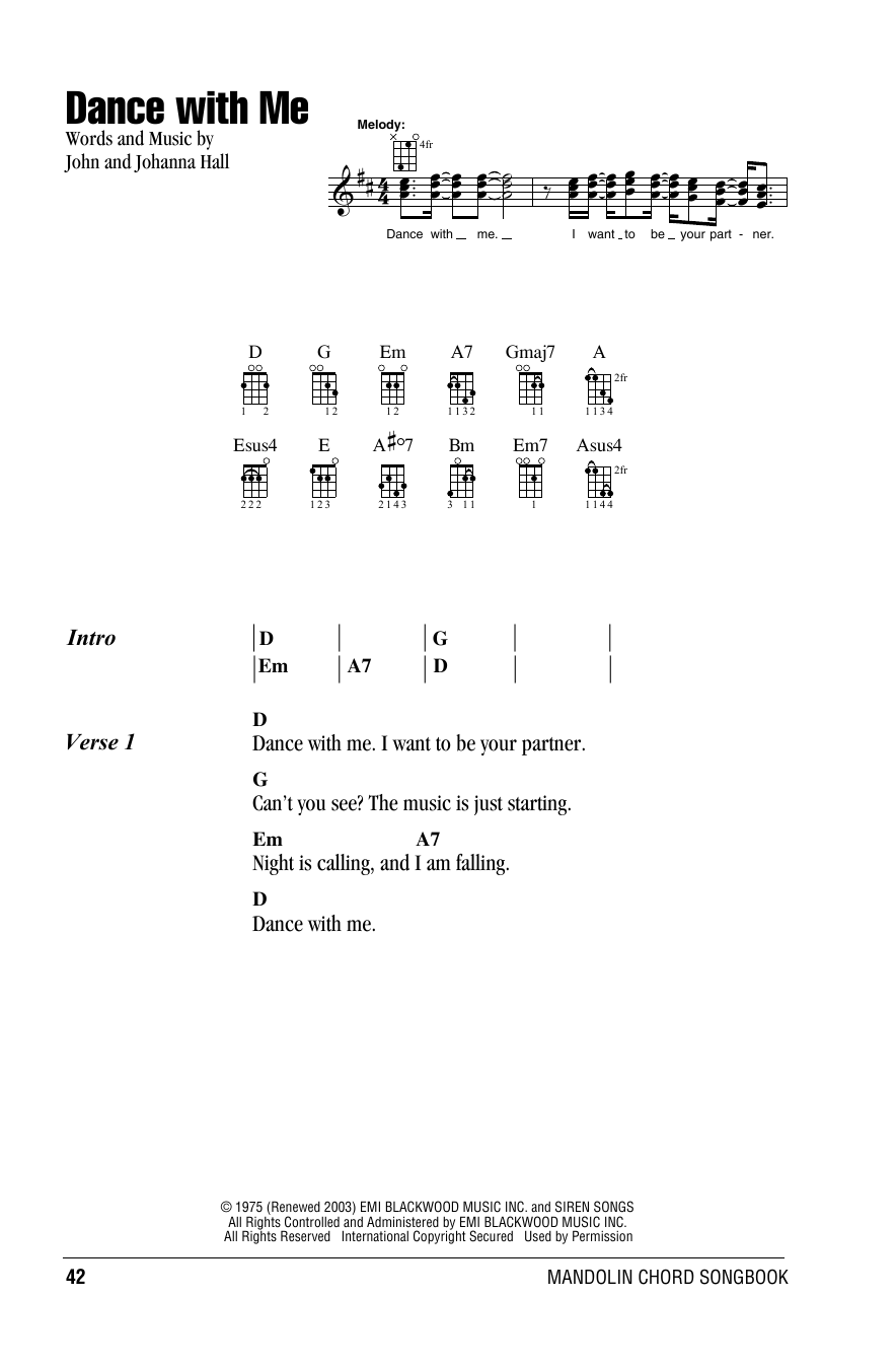 Download Orleans Dance With Me Sheet Music