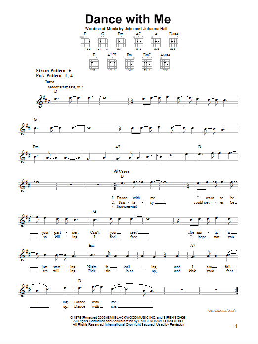 Download Orleans Dance With Me Sheet Music