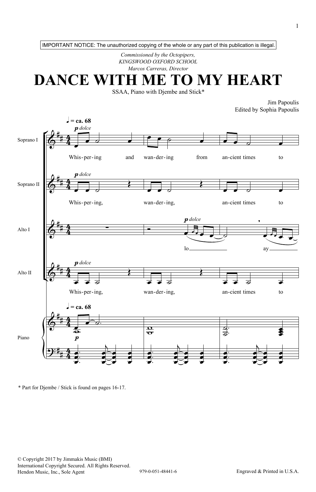 Download Jim Papoulis Dance With Me To My Heart Sheet Music