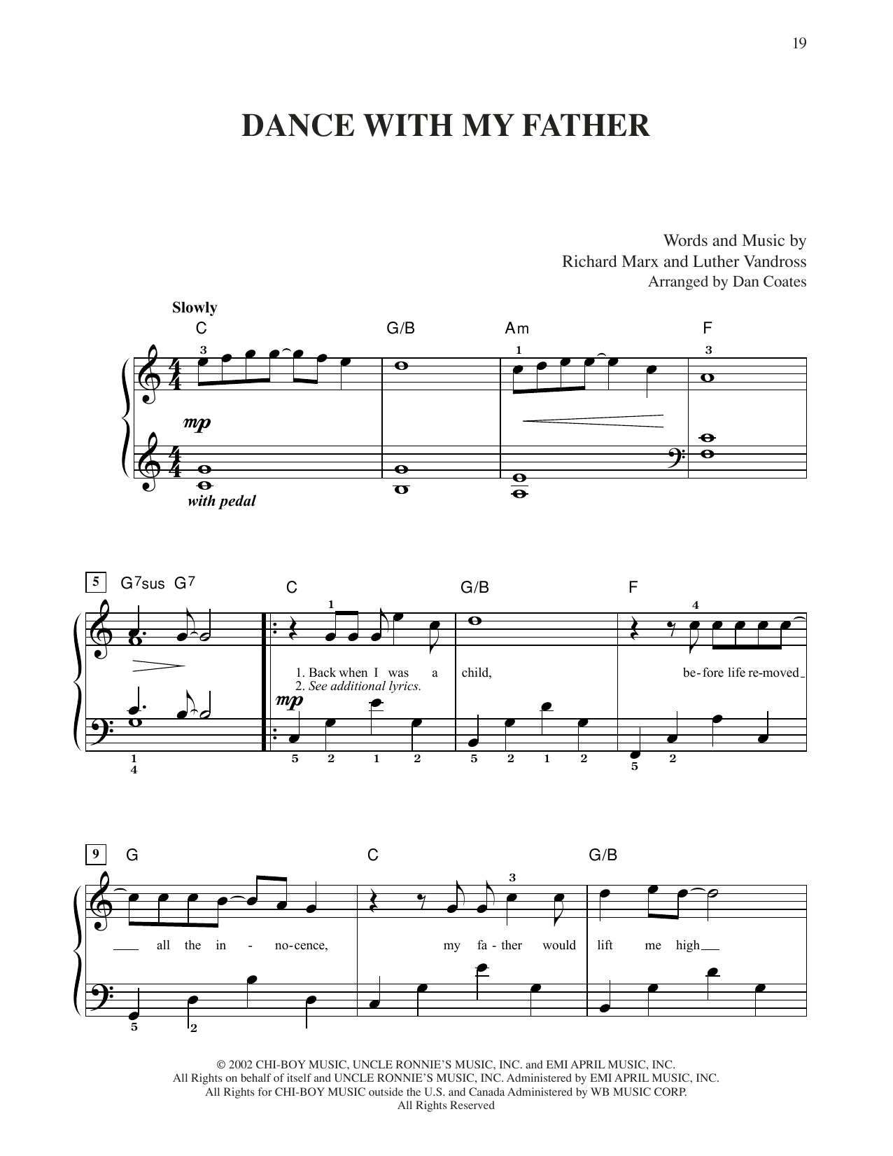 Download Celine Dion Dance With My Father Sheet Music