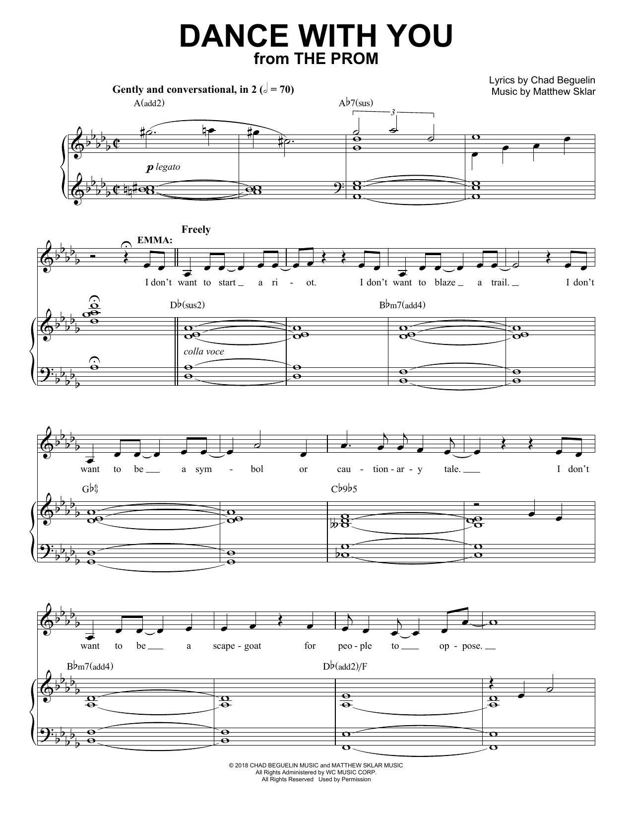 Download Matthew Sklar & Chad Beguelin Dance With You (from The Prom: A New Mu Sheet Music