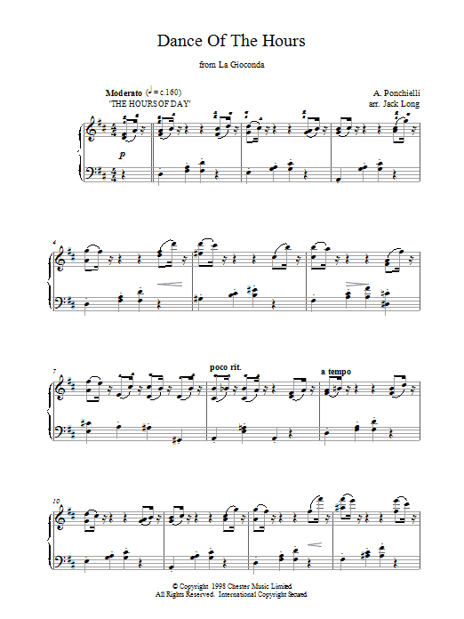Amilcare Ponchielli Dance Of The Hours (from La Gioconda) sheet music notes printable PDF score