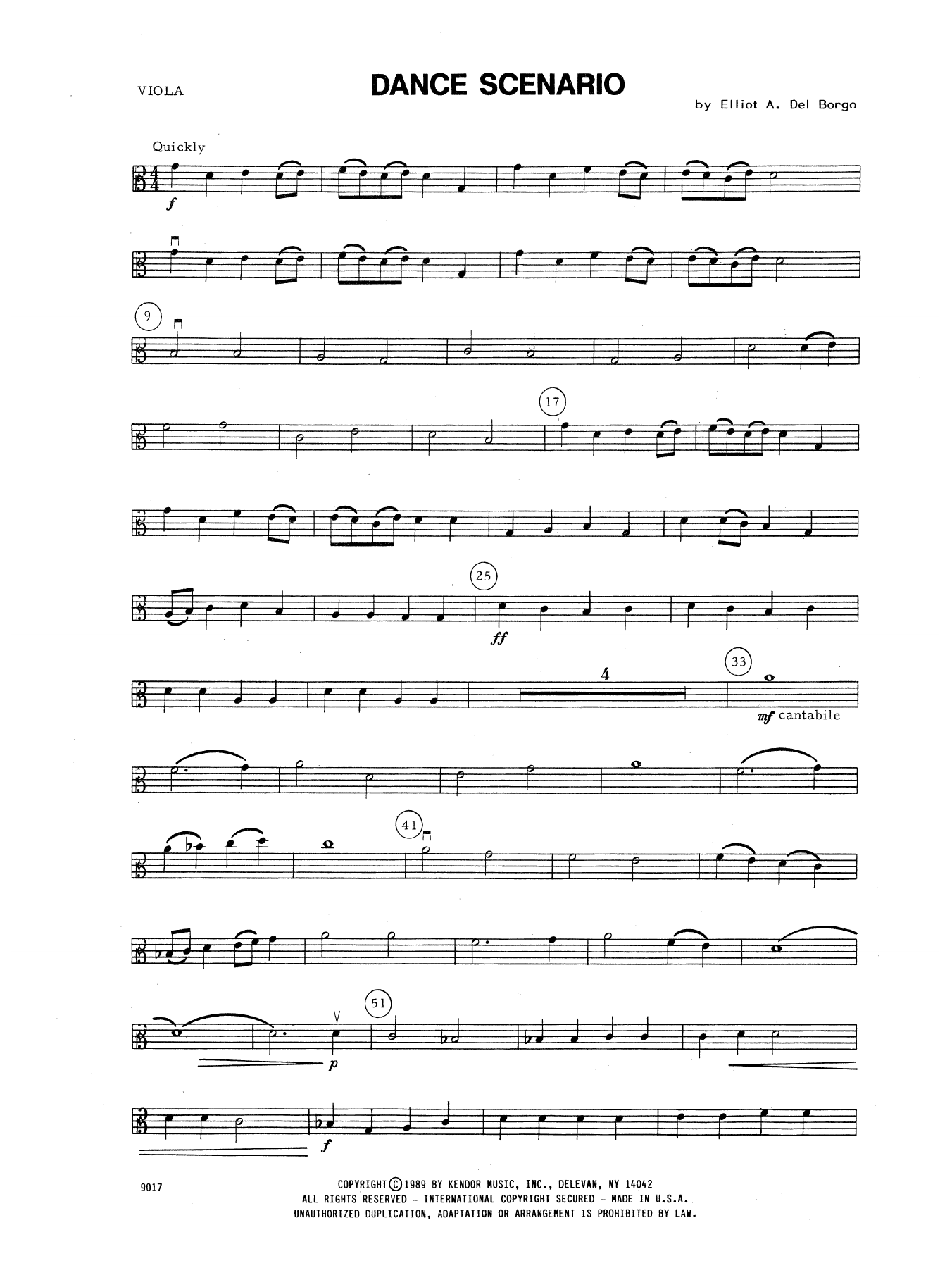 Download Elliot A. Del Borgo Dance Scenario - Viola Sheet Music