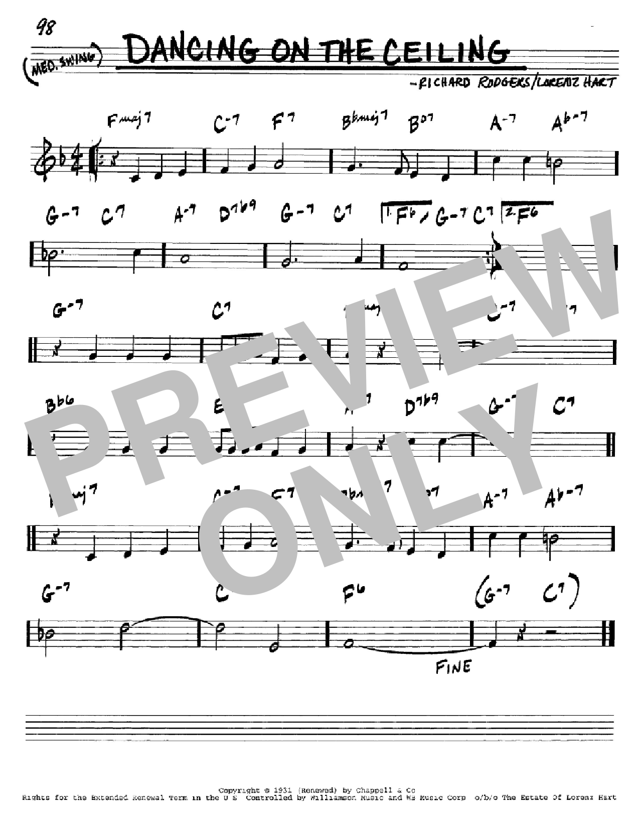 Download Rodgers & Hart Dancing On The Ceiling Sheet Music