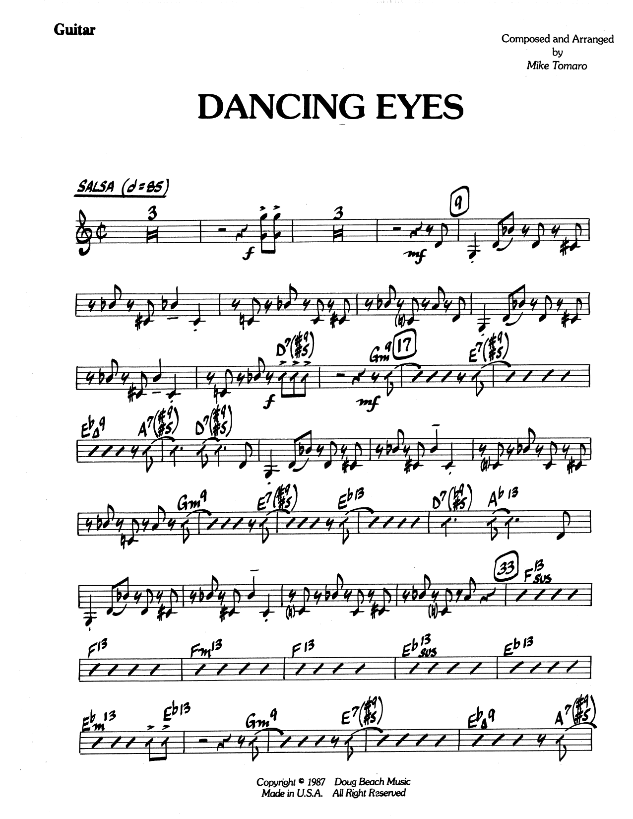 Download Mike Tomaro Dancing Eyes - Guitar Sheet Music