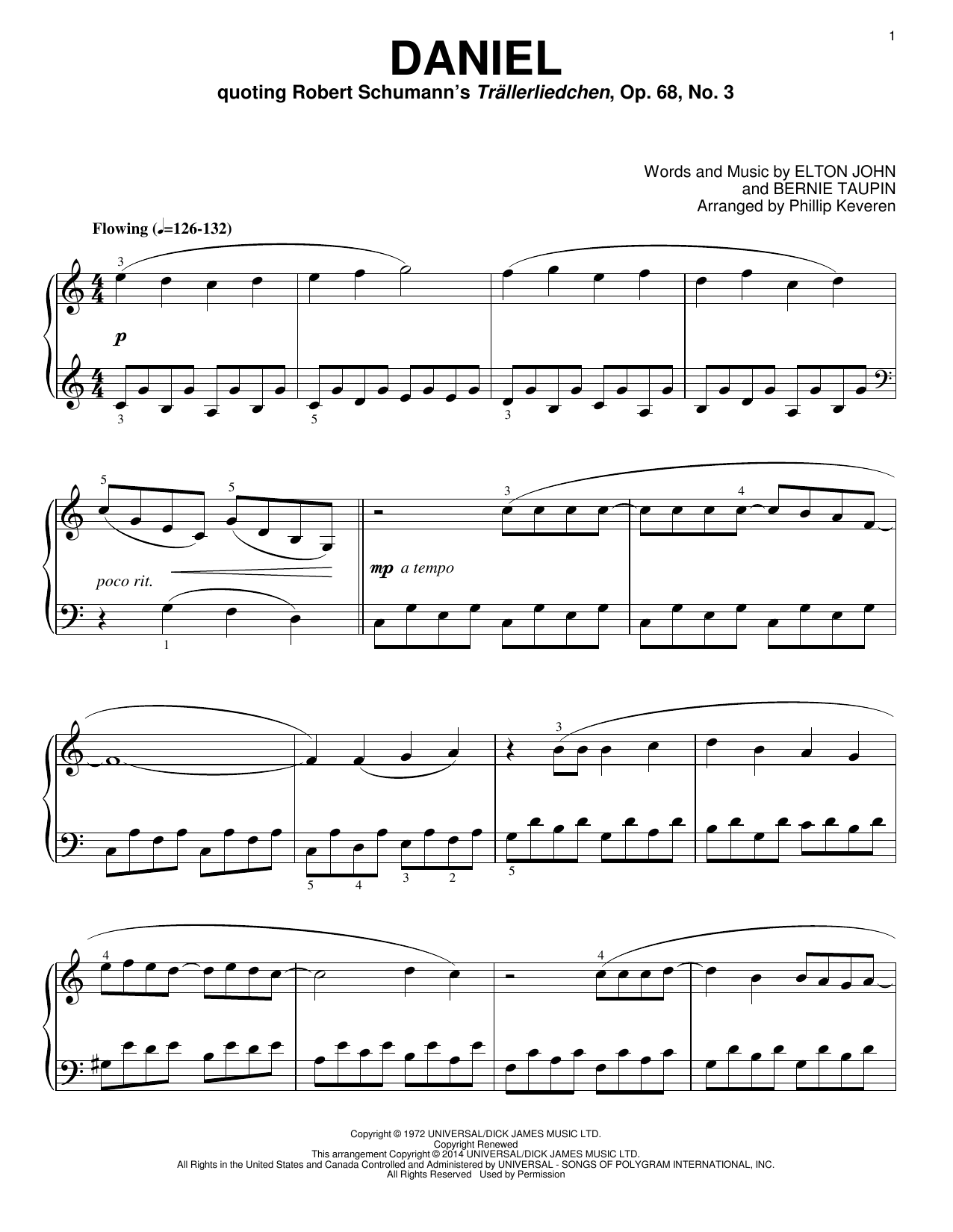 Download Elton John Daniel [Classical version] (arr. Philli Sheet Music