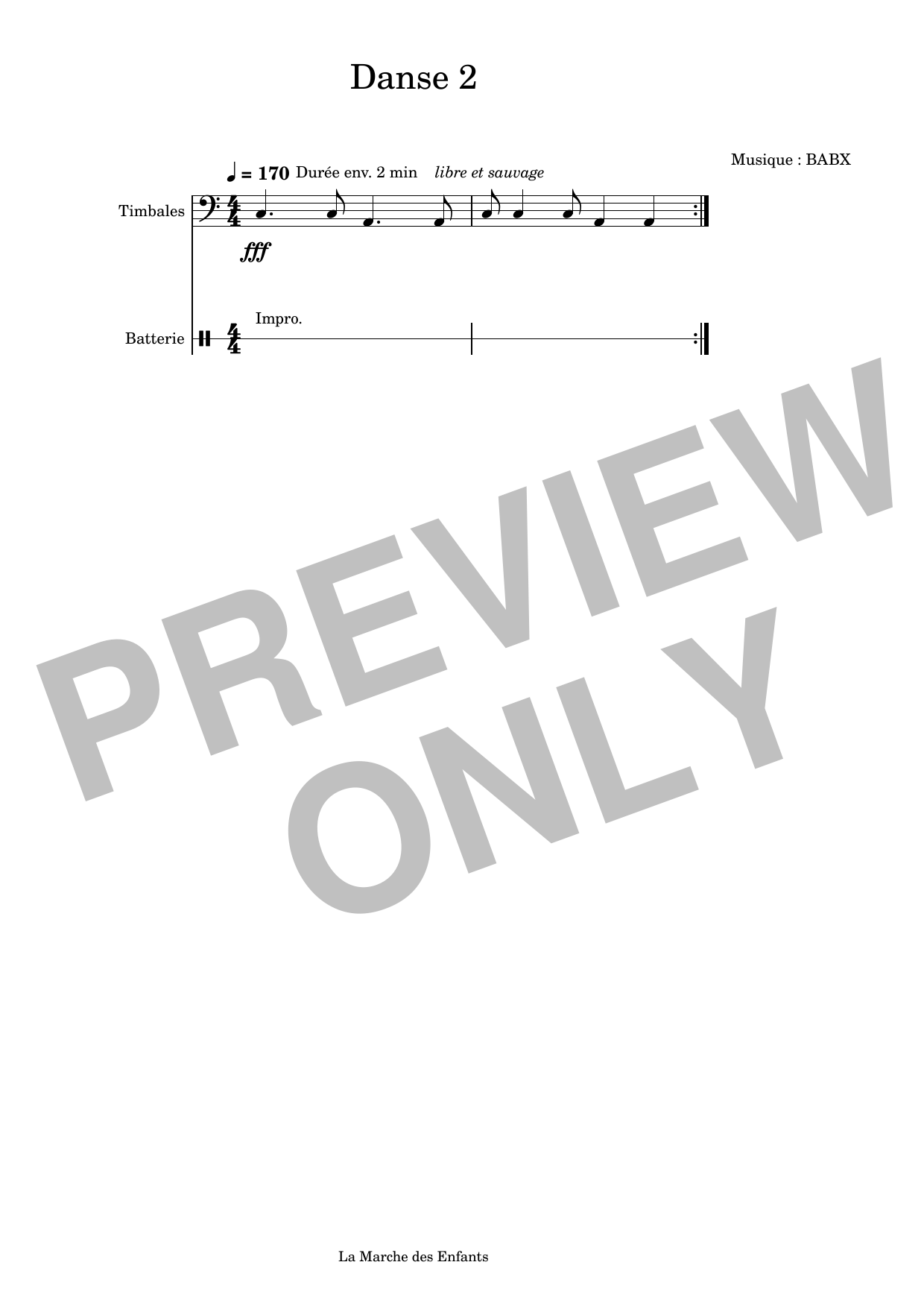 David Babin (Babx) Danse 2 sheet music notes printable PDF score