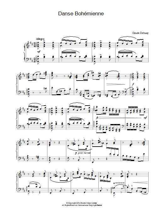 Download Claude Debussy Danse Bohémienne Sheet Music