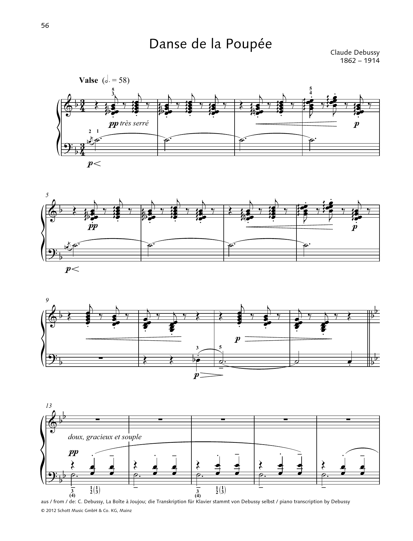 Download Claude Debussy Danse de la poupee Sheet Music