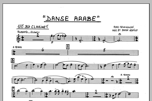 Download Sammy Nestico Danse Arabe - 1st Bb Clarinet Sheet Music