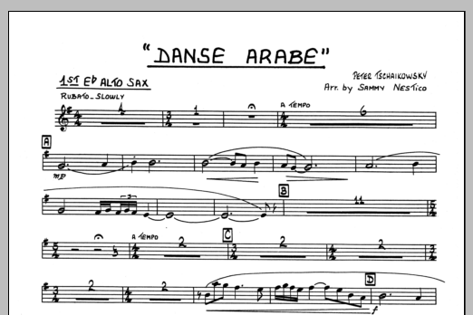 Download Sammy Nestico Danse Arabe - 1st Eb Alto Saxophone Sheet Music