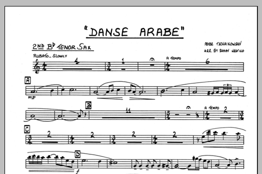 Download Sammy Nestico Danse Arabe - 2nd Bb Tenor Saxophone Sheet Music