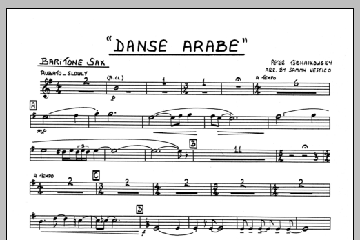 Download Sammy Nestico Danse Arabe - Baritone Sax Sheet Music