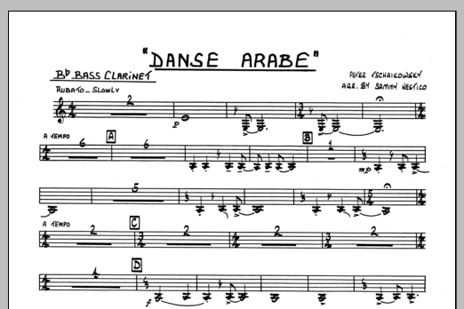 Download Sammy Nestico Danse Arabe - Bb Bass Clarinet Sheet Music