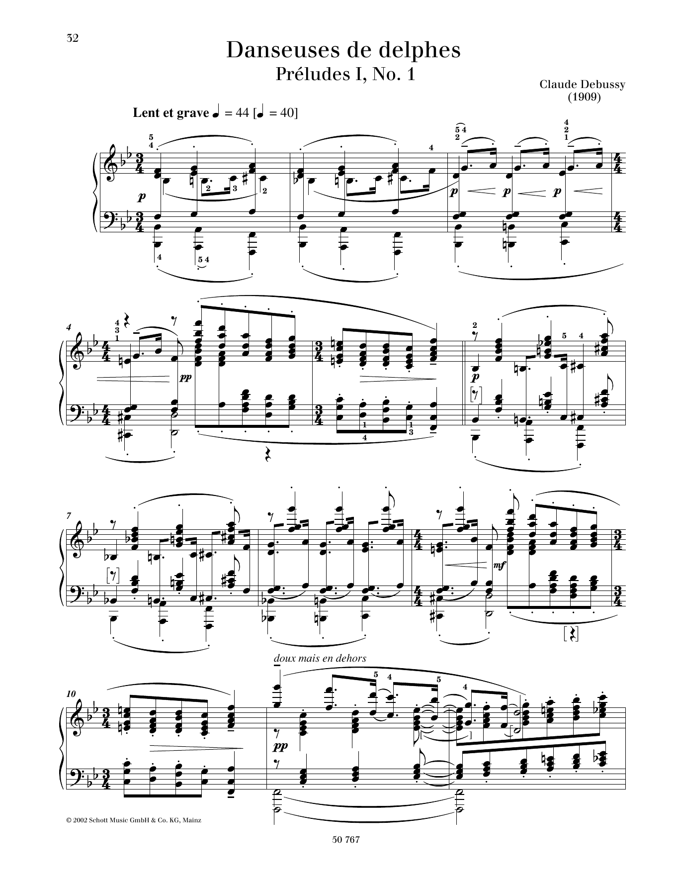 Download Claude Debussy Danseuses de Delphes Sheet Music