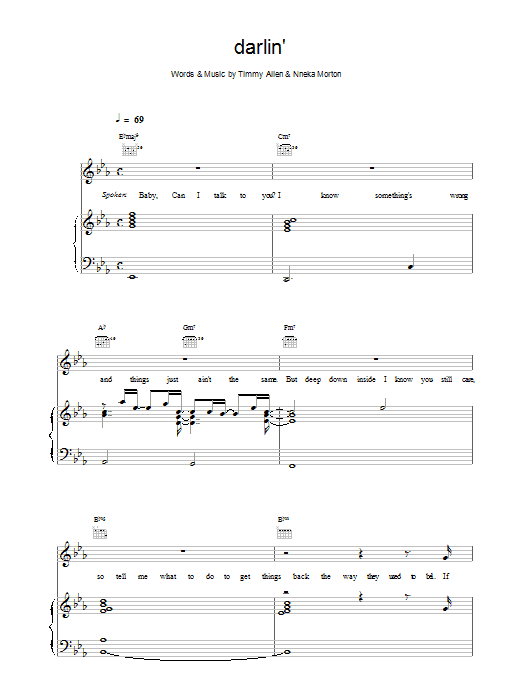 Backstreet Boys Darlin' sheet music notes printable PDF score
