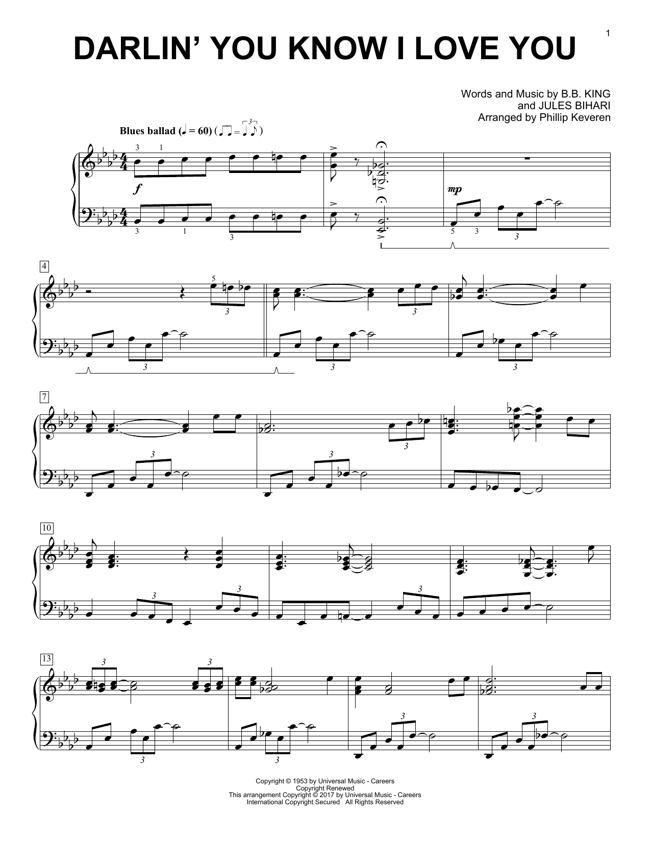 Download Phillip Keveren Darlin' You Know I Love You Sheet Music