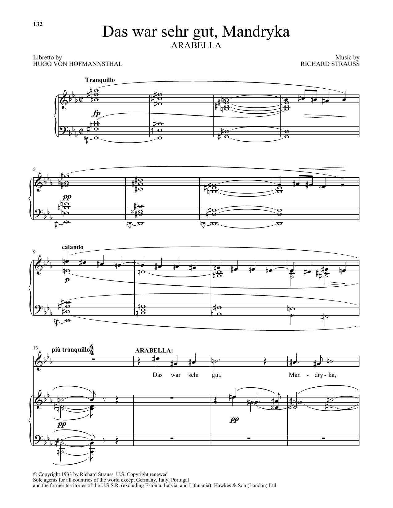 Download Richard Strauss Das War Sehr Gut, Mandryka (from Arabel Sheet Music