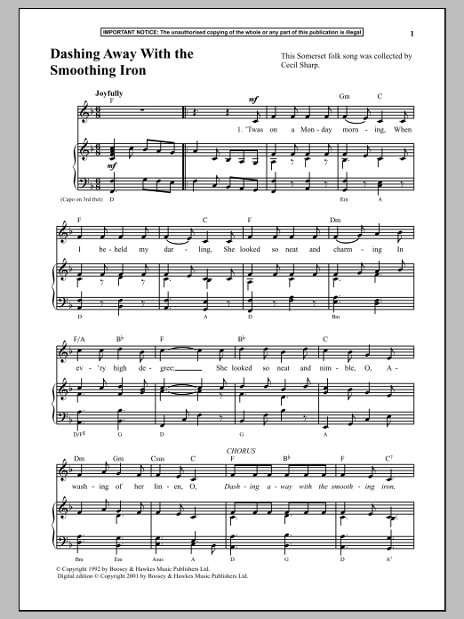 Download Anonymous Dashing Away With The Smoothing Iron Sheet Music