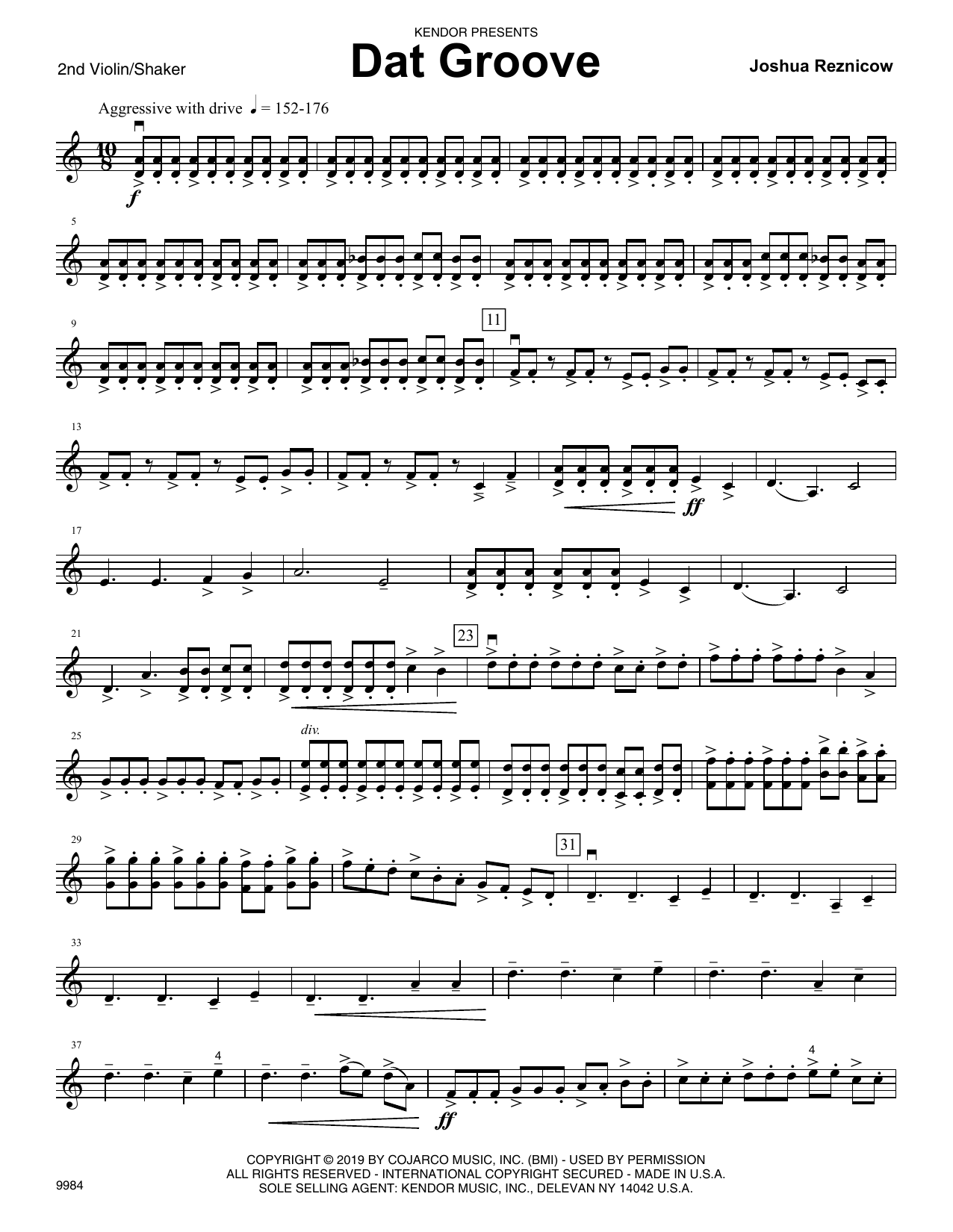 Download Joshua Reznicow Dat Groove - 2nd Violin Sheet Music